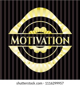 Motivation gold emblem or badge