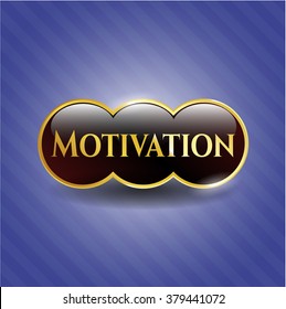 Motivation gold shiny badge