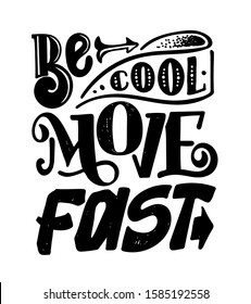 Motivation hand drawn doodle lettering postcard - template design lettering art