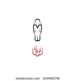 Motivation, hero 2 colored line icon. Simple colored hand drawn element of illustration. hero outline symbol design from motivation set