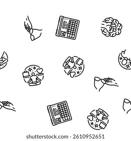 motivation human success vector seamless pattern thin line illustration