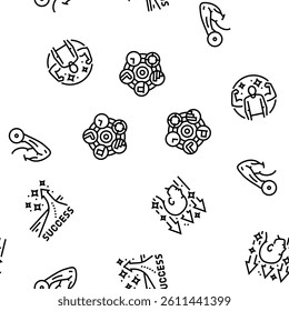 motivation human success vector seamless pattern thin line illustration