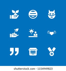 motivation icon. 9 motivation set with superhero, idea, quote and sporty vector icons for web and mobile app