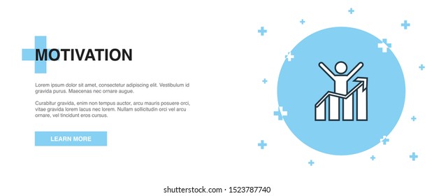 motivation icon, banner outline template concept. motivation line illustration