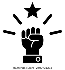 Motivation icon Black Filled style.