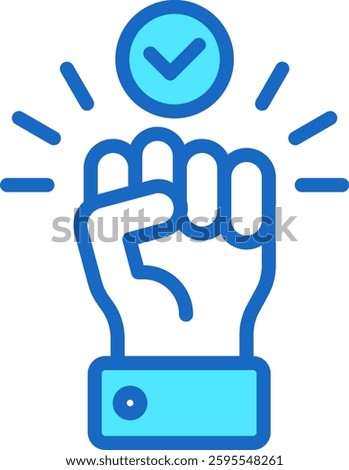 Motivation Icon Blue Color Vector Illustration