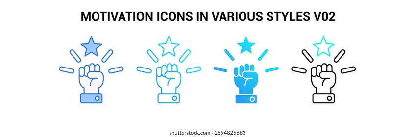 Motivation icon Blue, Dualline, Gradient, Gradient fill style.