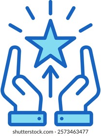 Motivation Icon Blue Vector Illustration