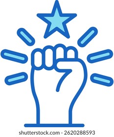 Ícone de Motivação - Ilustração de Vetor Azul