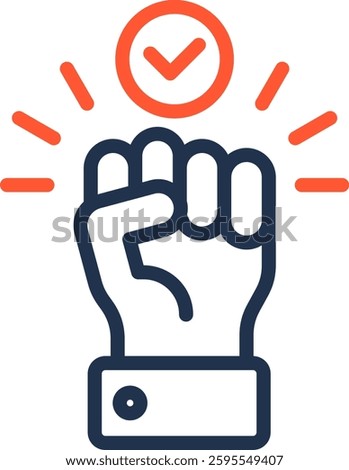 Motivation Icon Color Line Vector Illustration
