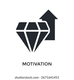 Motivation Icon Glyph Style. Vector Illustration For Graphic Design