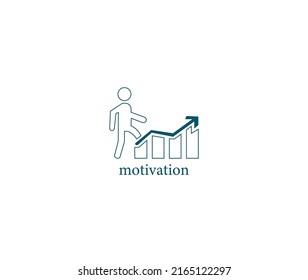 Motivation icon line art vector illustration 