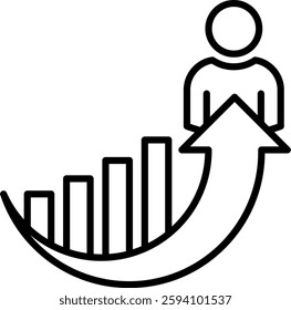 Motivation Icon Line Vector Illustration
