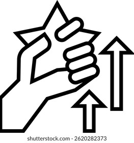 Motivation Icon Line Vector Illustration