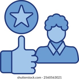 Motivation Icon - Lineal Blue Style - Meritocracy Theme