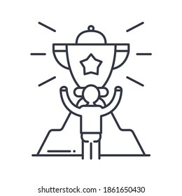 Motivation icon, linear isolated illustration, thin line vector, web design sign, outline concept symbol with editable stroke on white background.