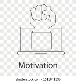 Motivation icon on transparency background. Business creative idea concept. Line vector illustration use for your project.