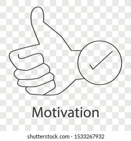 Motivation icon on transparency background. Creative idea design for your project. Line vector illustration for presentation, brochure,  template, mobile app.