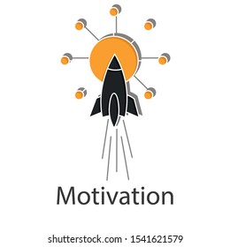 Motivation  icon on transparency background. Creative idea design use for your project. Flat vector illustration for template, brochure, presentation or mobile app.