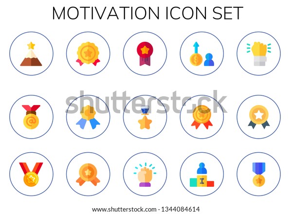Motivation Icon Set 15 Flat Motivation: เวกเตอร์สต็อก (ปลอดค่าลิขสิทธิ์ ...