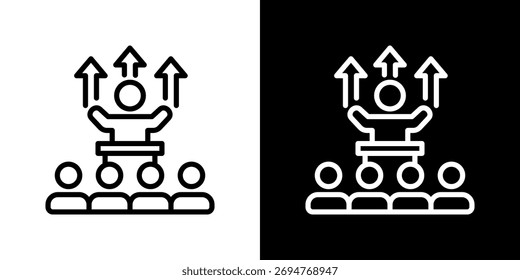 Conjunto de iconos de motivación. Diseño De Línea Limpia Con Versiones Claras Y Oscuras Para Un Uso Versátil.
