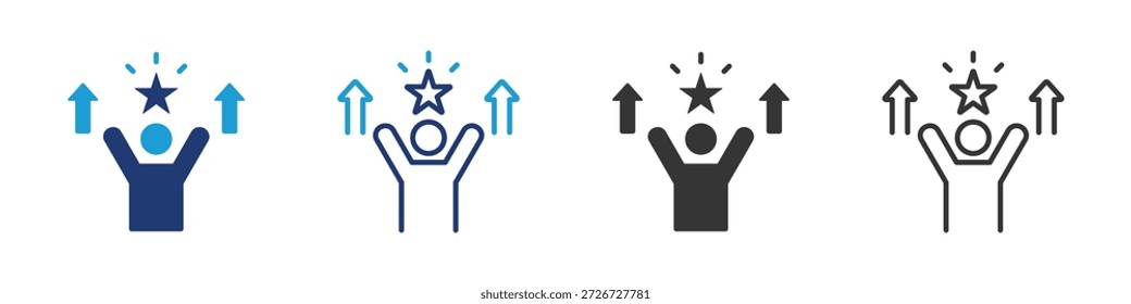 Motivation Icon Set Sammlung Multi-Stil.