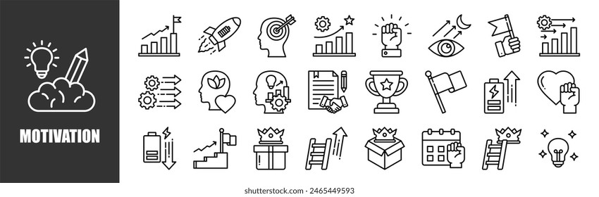 Motivation icon set for design elements