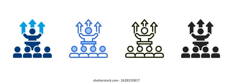 Ícone de Motivação Definir Coleção de Estilos Diferentes