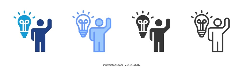 Motivation icon set multiple style collection