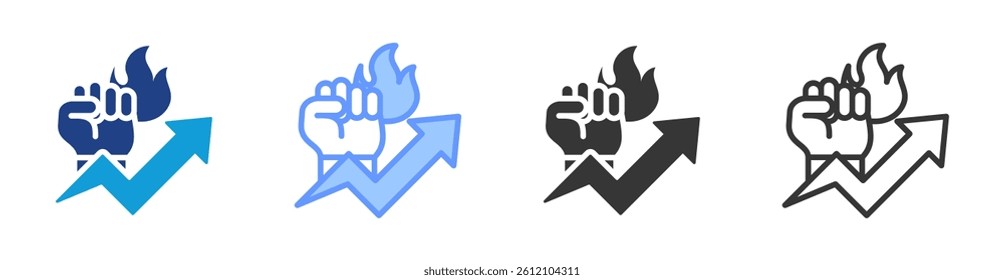 Motivation icon set multiple style collection