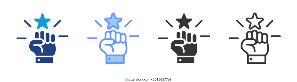 Motivation icon set multiple style collection