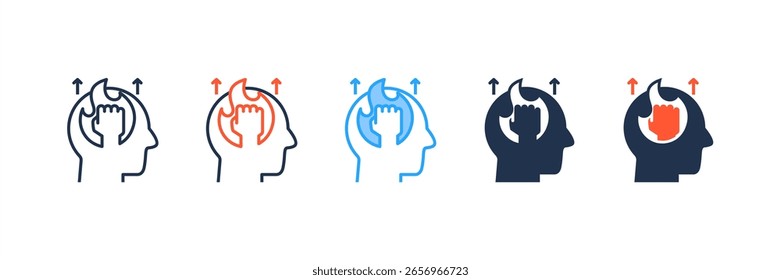 Conjunto de iconos de motivación colección de estilos múltiples