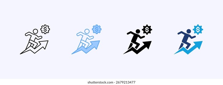 Conjunto de iconos de motivación Colección de estilos múltiples