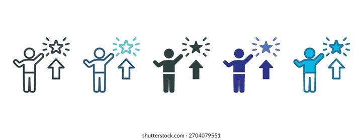 Conjunto de iconos de motivación Estilo múltiple de