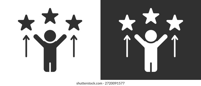Colección De Vector Del Icono De La Motivación Aislada En Blanco Y Negro
