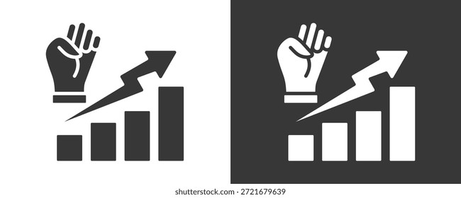 Colección De Vector Del Icono De La Motivación Aislada En Blanco Y Negro