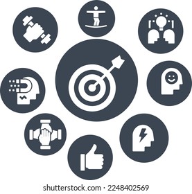 Motivation Icon Set Vektordesign