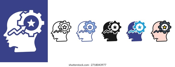 Icono de motivación establece la colección de estilo múltiple 

