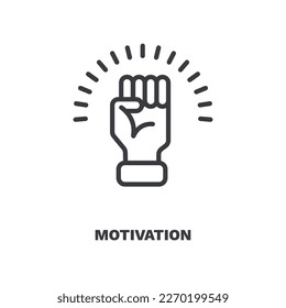 motivation icon. Thin line motivation icon from marketing collection. Outline vector isolated on white background. Editable motivation symbol can be used web and mobile
