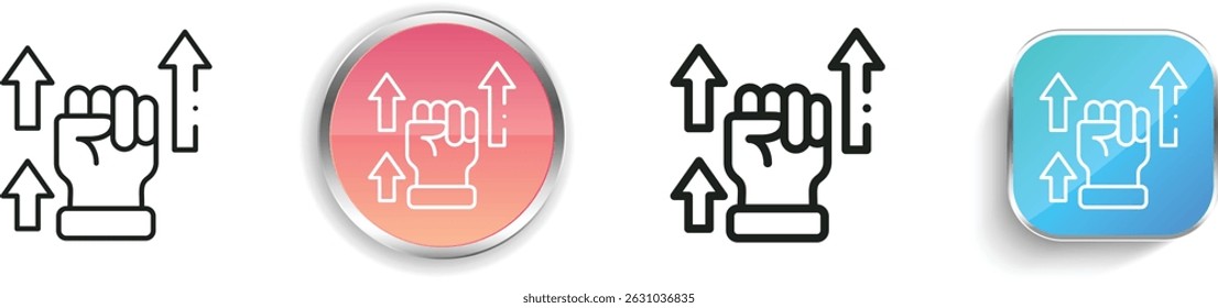 motivation icon. Thin Linear, Regular and Button Style Design Isolated On White Background