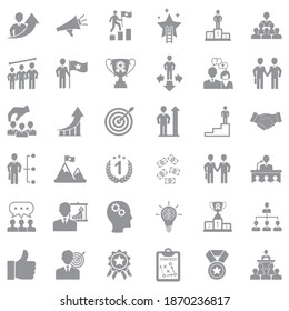 Motivation Icons. Gray Flat Design. Vector Illustration.