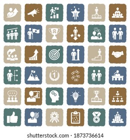 Motivation Icons. Grunge Color Flat Design. Vector Illustration.