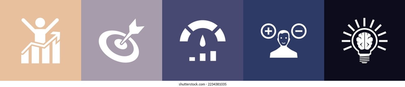 motivation icons Infographic design template. Creative concept with 5 options