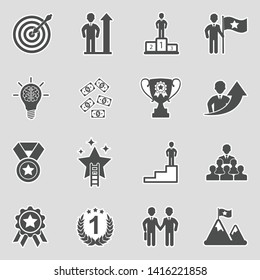 Motivation Icons. Sticker Design. Vector Illustration.