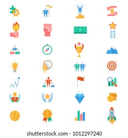 Motivation icons vector motivated business signs to inspire for achievement goals and success illustration of motivational set isolated on white background