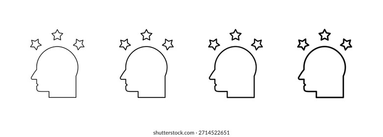 Motivation Icons Vector Set In Different Stroke Line Style