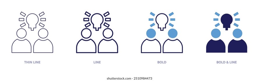 Motivation idea icon in 4 different styles. Thin Line, Line, Bold, and Bold Line. Duotone style. Editable stroke.