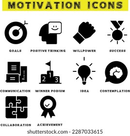 Motivation, Idea, Thumbs Up, Motivation, Goals, Attitude, Collaboration Icons stock illustration
Achievement, Advice, Agreement, Aspirations, Attitude