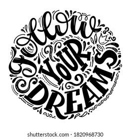 Motivation inspiration hand drawn doodle lettering poster art. Lettering postcard for t-shirt design, banner, web, poster.