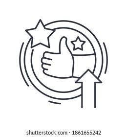 Motivation and inspiration icon, linear isolated illustration, thin line vector, web design sign, outline concept symbol with editable stroke on white background.